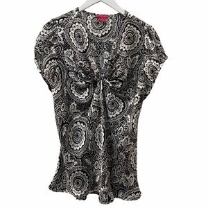 SUNNY LEIGH Blouse Plus Size 0X Black White Top